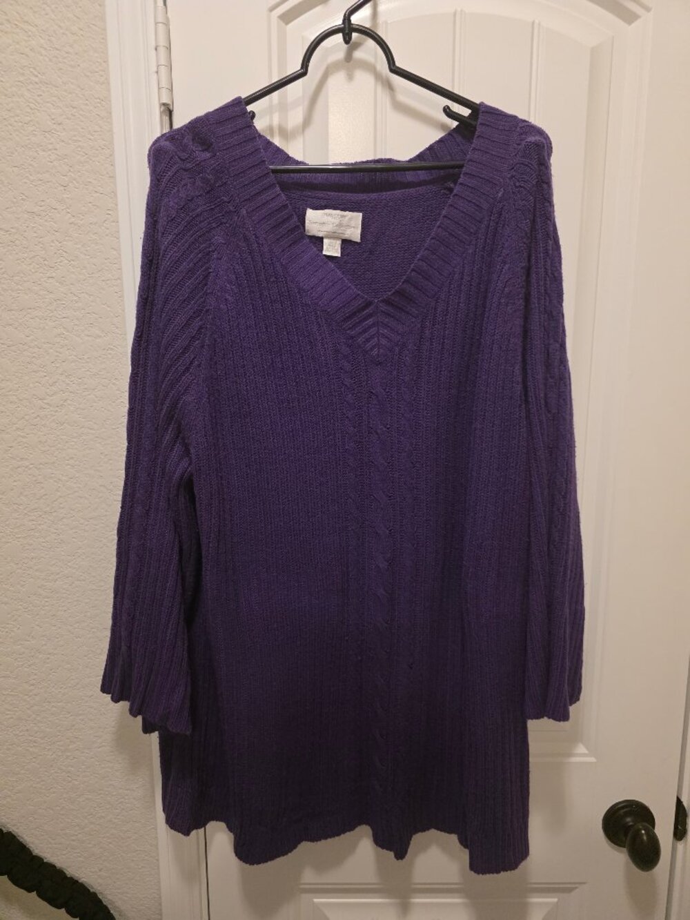 Avenue Purple Cable Knit Tunic Sweater 22/24